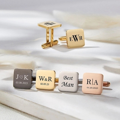 Jewelry Main Material Stainless steel 4 Colors Cufflinks for Wedding Business Jewelry