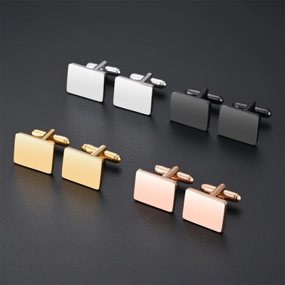 Jewelry Main Material Stainless steel 4 Colors Cufflinks for Wedding Business Jewelry