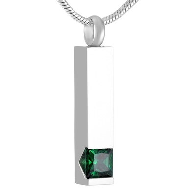 CZ stone cremation urn pendant for ashes holder and perfume bottle in stainless steel