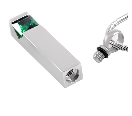 CZ stone cremation urn pendant for ashes holder and perfume bottle in stainless steel