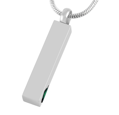 CZ stone cremation urn pendant for ashes holder and perfume bottle in stainless steel