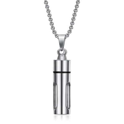 Perfume Bottle Stainless Steel Aromatherapy Diffuser Necklace for Fashion Enthusiasts