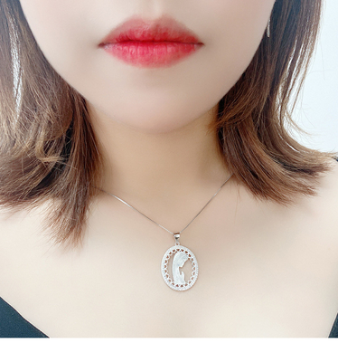 Simple Style 925 Sterling Silver Virgin Mary Prayer Necklace for European and American