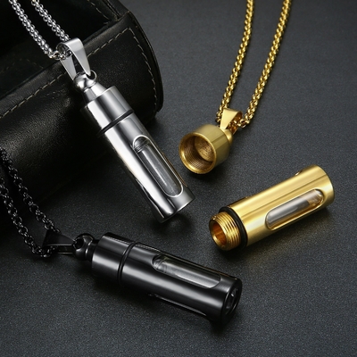 Perfume Bottle Stainless Steel Aromatherapy Diffuser Necklace for Fashion Enthusiasts