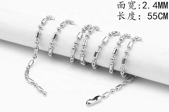 Stainless Steel Bead Chain For Necklace Silver/Gold 2.2mm and 2.4mm Wide Chain Picture