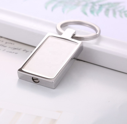 18K Gold Plated Stainless Steel Square and Round Cremation Keepsake Keyring for Jewelry