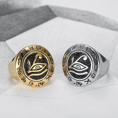 Fashionable Stainless Steel Ring for Men Europe and USA Horus's Eyes Fashion Accessory