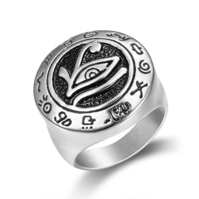Fashionable Stainless Steel Ring for Men Europe and USA Horus's Eyes Fashion Accessory