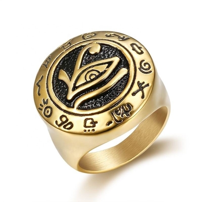 Fashionable Stainless Steel Ring for Men Europe and USA Horus's Eyes Fashion Accessory