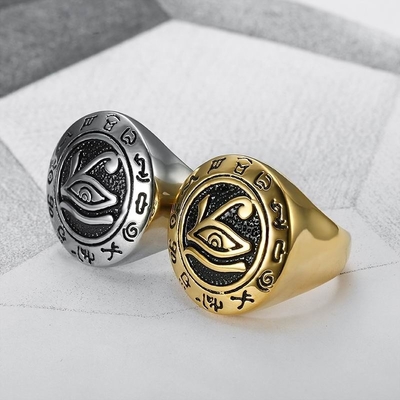 Fashionable Stainless Steel Ring for Men Europe and USA Horus's Eyes Fashion Accessory