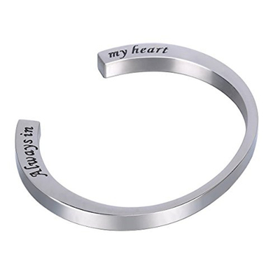 Sample Making Cremation Urn Bracelet Engraved Letter Stainless Steel Waterproof Bracelet