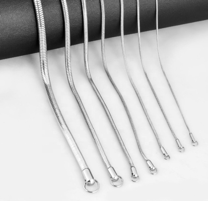 Stainless Steel Round Snake Chain Pendant Necklace for Men Women Long-Lasting Jewelry
