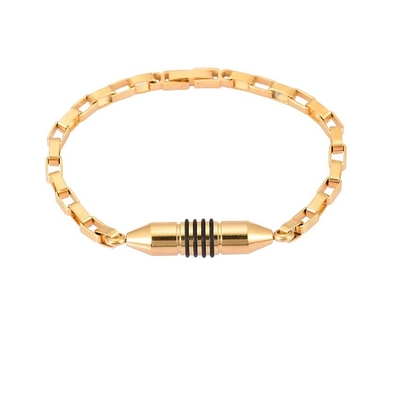 18K Gold Plated Stainless Steel Cremation Bracelet for Men and Women's Memorial Jewelry