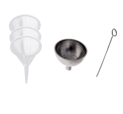 CNC Inlay Technology Silver Plated Mini Metal Plastic Funnel Kit for Filling Cremation Jewelry Urns Ashes