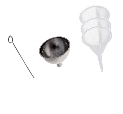 CNC Inlay Technology Silver Plated Mini Metal Plastic Funnel Kit for Filling Cremation Jewelry Urns Ashes