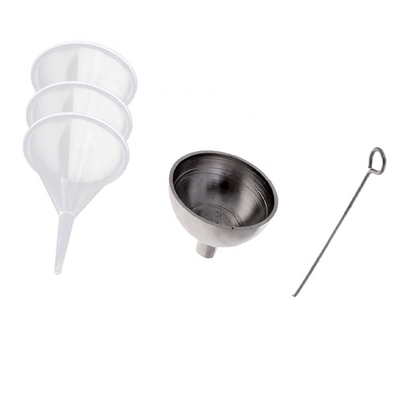 CNC Inlay Technology Silver Plated Mini Metal Plastic Funnel Kit for Filling Cremation Jewelry Urns Ashes