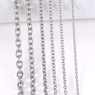 Choice Width 1.5mm-6mm Stainless Steel Cross O Chain Necklace for Women Men DIY Jewelry Thin Bracelet Necklace
