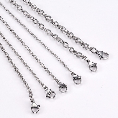 Choice Width 1.5mm-6mm Stainless Steel Cross O Chain Necklace for Women Men DIY Jewelry Thin Bracelet Necklace