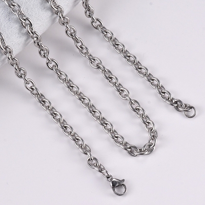 Choice Width 1.5mm-6mm Stainless Steel Cross O Chain Necklace for Women Men DIY Jewelry Thin Bracelet Necklace