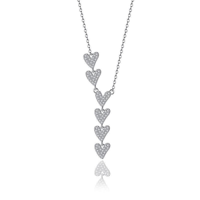 Multi-Heart Cold Wind Necklace Senior Light Luxury Design in S925 Sterling Silver
