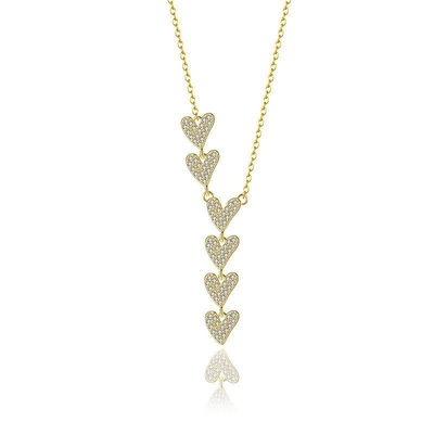 Multi-Heart Cold Wind Necklace Senior Light Luxury Design in S925 Sterling Silver