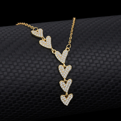 Multi-Heart Cold Wind Necklace Senior Light Luxury Design in S925 Sterling Silver