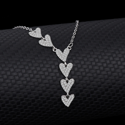 Multi-Heart Cold Wind Necklace Senior Light Luxury Design in S925 Sterling Silver