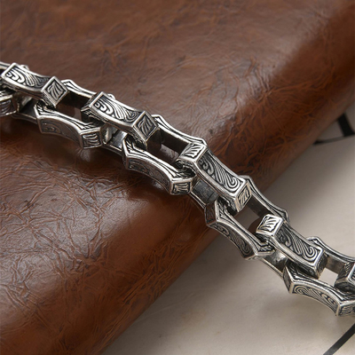 Gift-Worthy 925 Sterling Silver Male Coarse Domenical with Water Ripple Irregular Design
