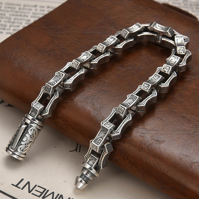 Gift-Worthy 925 Sterling Silver Male Coarse Domenical with Water Ripple Irregular Design