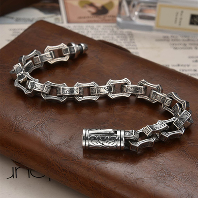 Gift-Worthy 925 Sterling Silver Male Coarse Domenical with Water Ripple Irregular Design