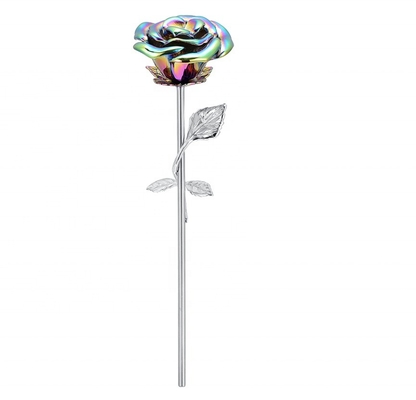 Long-Stem Blue Rose Flower Keepsake Urns Heart Cut Diamond Shape Memorials for Ashes