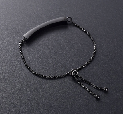 Silver/Gold/Rose Gold Black Memorial Bangle With Clear Stone Cremation Bracelet For Ashes