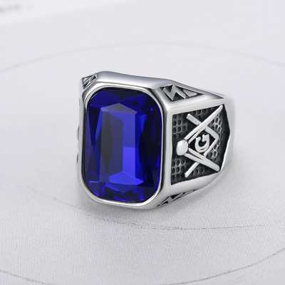 Europe or America AG Red Diamond Ring Silver Plated and Made of 316L Stainless Steel
