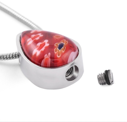 8 Year's Experience Heart Water Drop Stainless Steel Pendant Necklace for Urn Keepsake