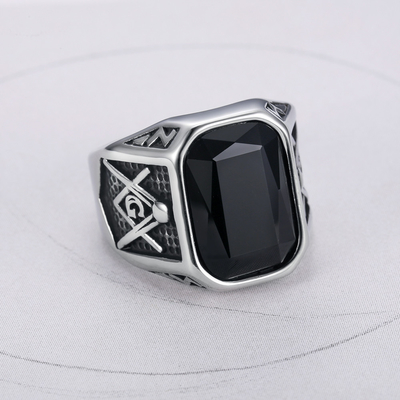 Europe or America AG Red Diamond Ring Silver Plated and Made of 316L Stainless Steel