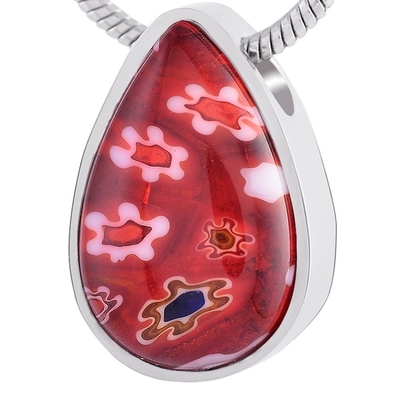 8 Year's Experience Heart Water Drop Stainless Steel Pendant Necklace for Urn Keepsake