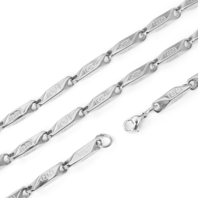 Stainless Steel 4mm Width 55cm Thick Long Necklace Men Kpop Basic Accessory Music Club