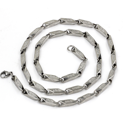 Stainless Steel 4mm Width 55cm Thick Long Necklace Men Kpop Basic Accessory Music Club