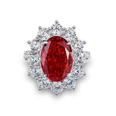 Light Luxury Platinum Ring for Women High Carbon Diamond 8 Carat Blood Pigeon Egg Gem