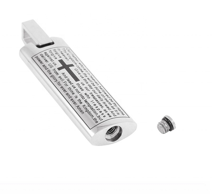 Classic Style Stainless Steel Cross Bible Cremation Pendant Necklace for Human Ashes