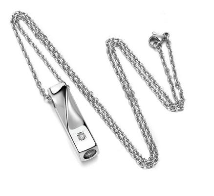 Stainless Steel Memorial Jewelry Keepsake Necklace for Human Ashes Rose Gold Plated