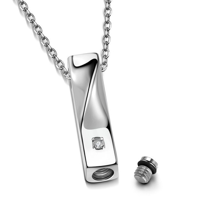 Stainless Steel Memorial Jewelry Keepsake Necklace for Human Ashes Rose Gold Plated