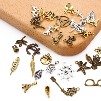 Unisex Vintage Alloy Necklace Earrings Handmade DIY Mobile Phone Case Pendant Material