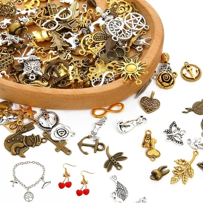 Unisex Vintage Alloy Necklace Earrings Handmade DIY Mobile Phone Case Pendant Material