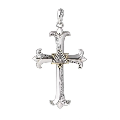 Men's and Women's Eye of God Cross Pendant in High Fashion S925 Silver with Diamond Shape