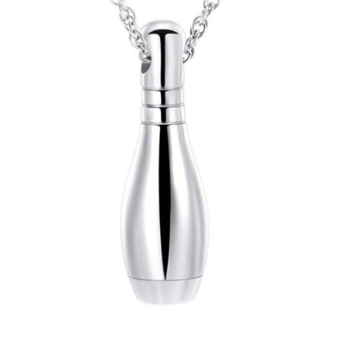 Advantage 8 Years Experience Stainless Steel Bowling Pin Cremation Urn Locket Pendant