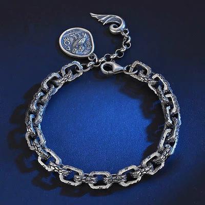 Jewelry Main Material S925 Sterling Silver Personality Retro Imperious Crack Bracelet