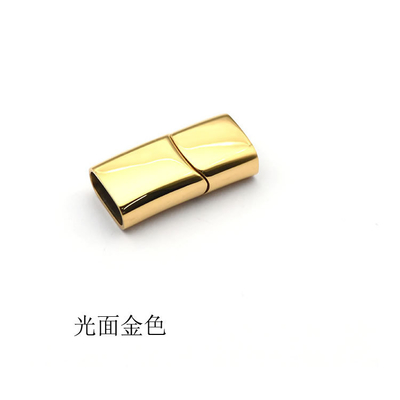 Stainless Steel Magnet Buckle Flat Rectangular Design for Leather Cord Bracelet Safety