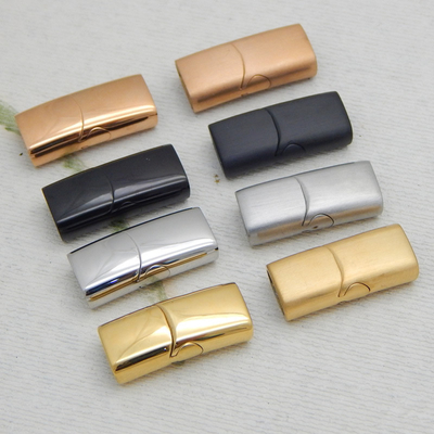 Stainless Steel Magnet Buckle Flat Rectangular Design for Leather Cord Bracelet Safety