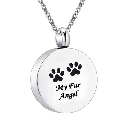 Stainless Steel Cremation Round Urn Necklace for Men's and Women's Ashes Jewelry